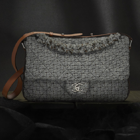 Chanel Tweed and Calfskin Messenger Bag | Celebrity Bags